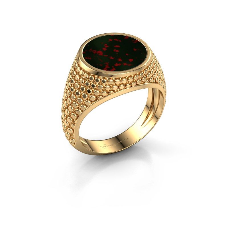 Signet ring Zachary 2 585 gold bloodstone 12 mm