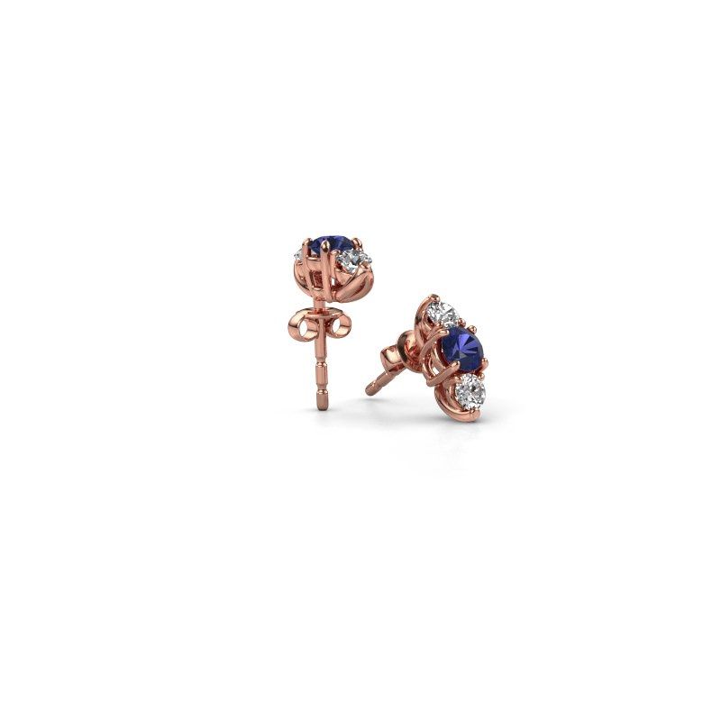 Image of Earrings amie<br/>585 rose gold<br/>Sapphire 4 mm