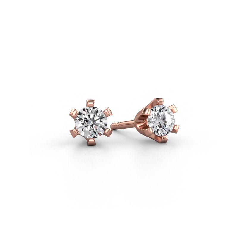 Stud earrings Shana 585 rose gold lab-grown diamond 0.25 crt