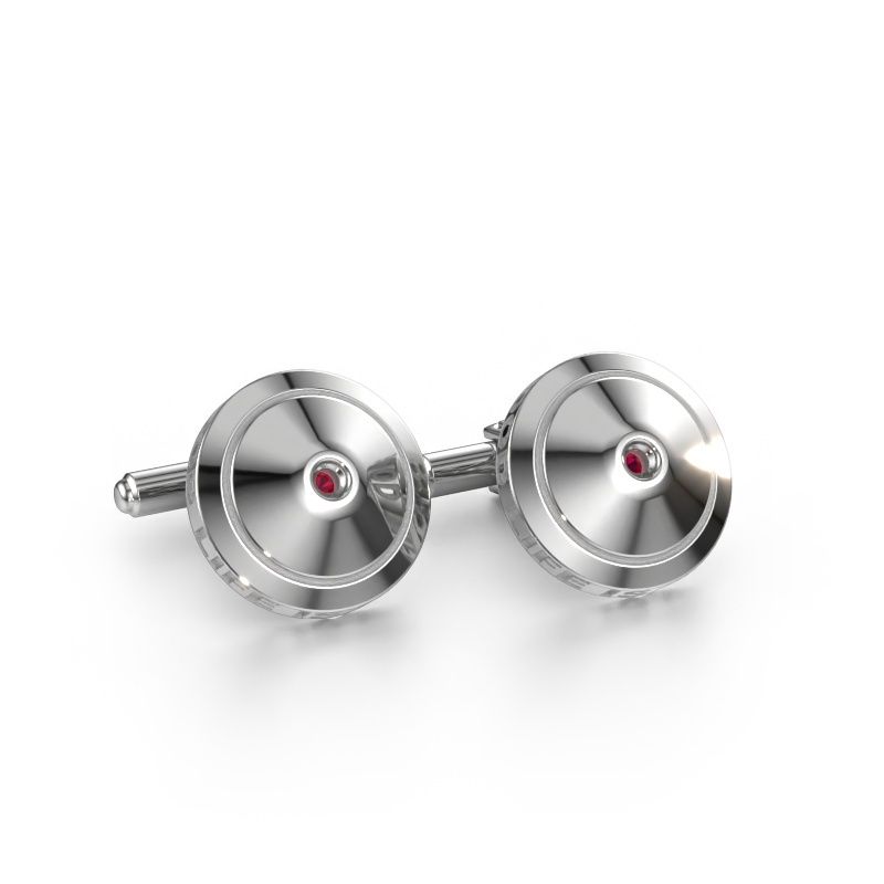 Boutons de manchettes Demian 585 or blanc rhodolite 2.2 mm
