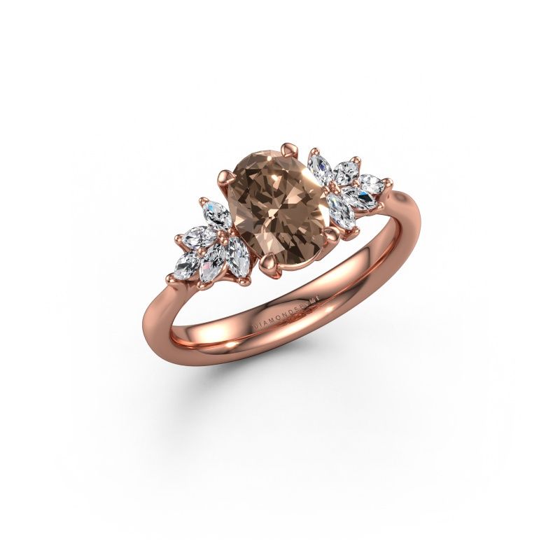 Engagement ring Fiona OVL 585 rose gold brown diamond 1.35 crt