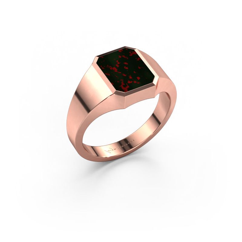 Pinky ring Lars 1 585 rose gold bloodstone 10x8 mm
