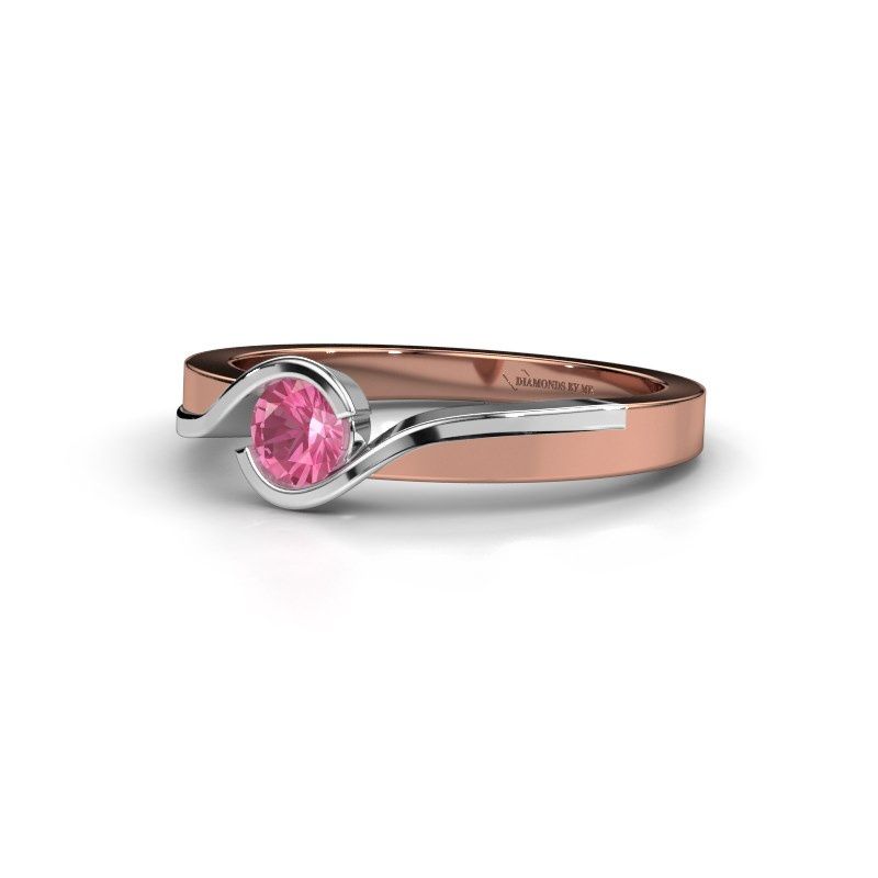 Afbeelding van Ring Lola<br/>585 rosé goud<br/>Roze saffier 4 mm