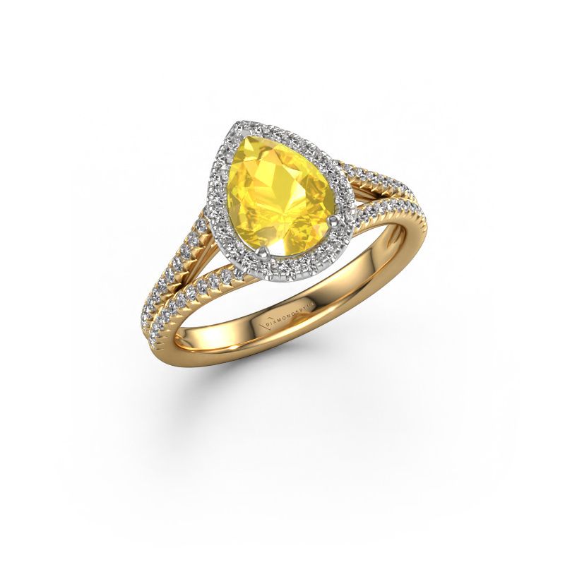 Engagement ring Verla pear 2 585 gold yellow sapphire 8x6 mm
