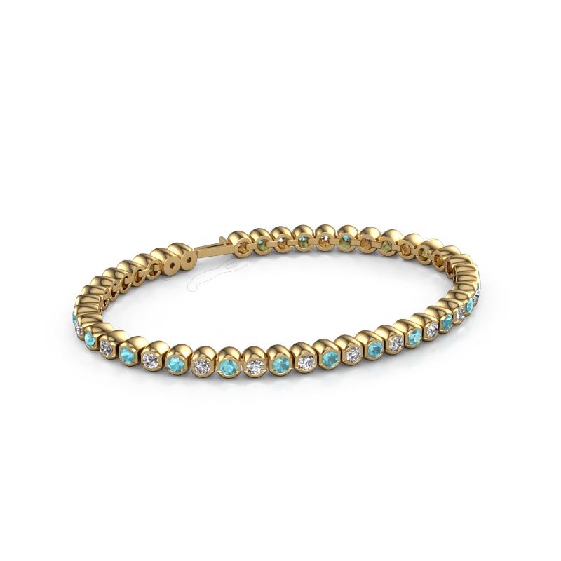 Tennis bracelet Bianca 3 mm 585 gold blue topaz 3 mm