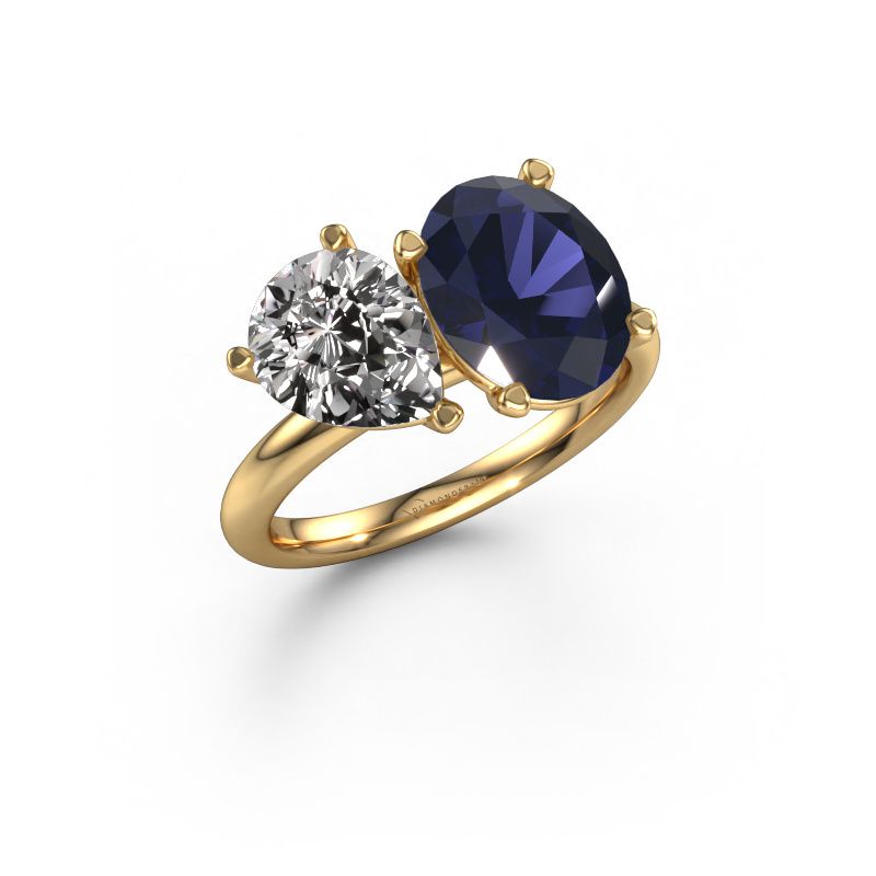 Verlobungsring Toi et Moi OVL-PER 585 Gold Saphir 8x6 mm