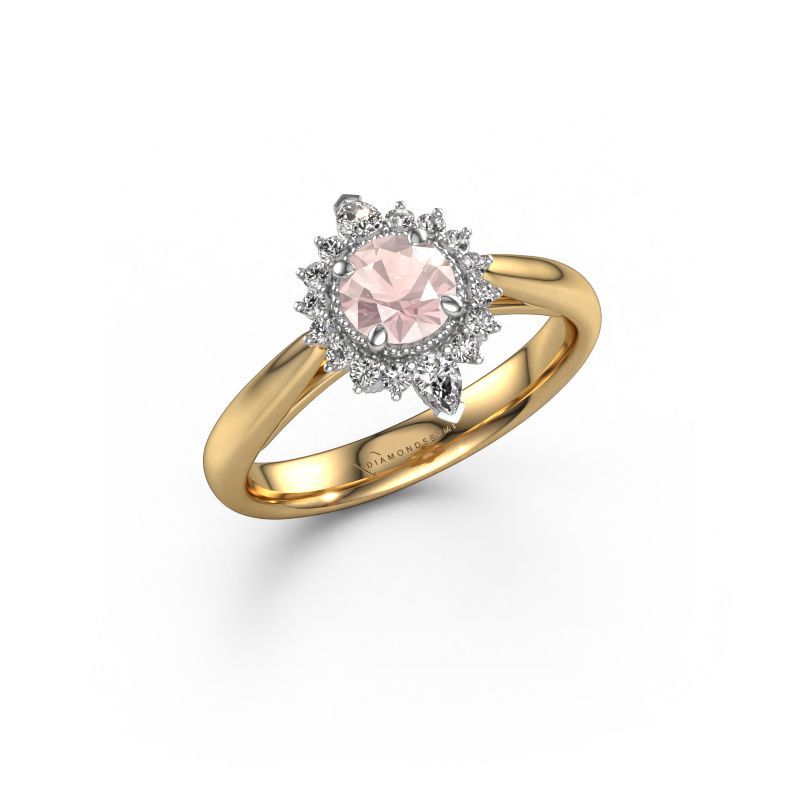 Engagement ring Susan 585 gold morganite champagne 5 mm