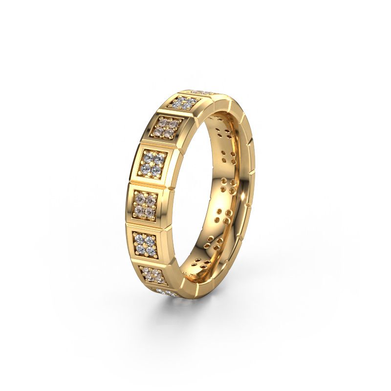 Wedding ring WH2056L15DP 585 gold brown diamond ±5x2.4 mm