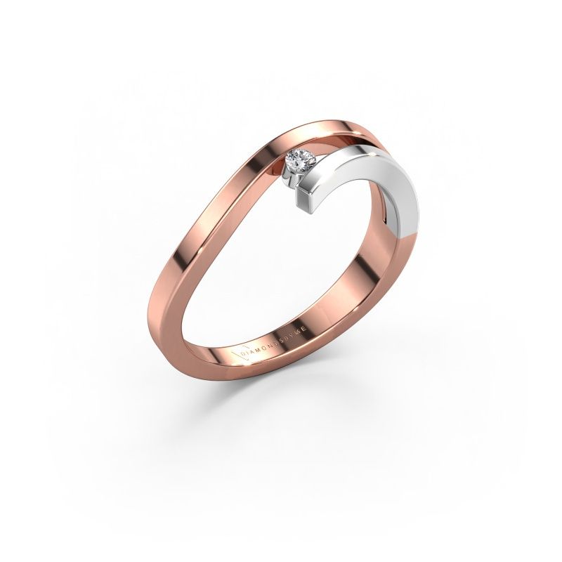 Ring Evalyn 1 585 Roségold Diamant 0.03 crt