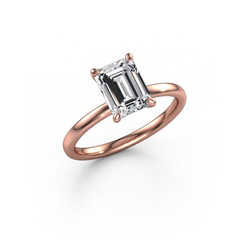 Verlovingsring Crystal EME 1 585 rosé goud zirkonia 8x6 mm