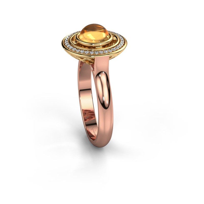 Afbeelding van Ring Salima<br/>585 rosé goud<br/>Citrien 6 mm