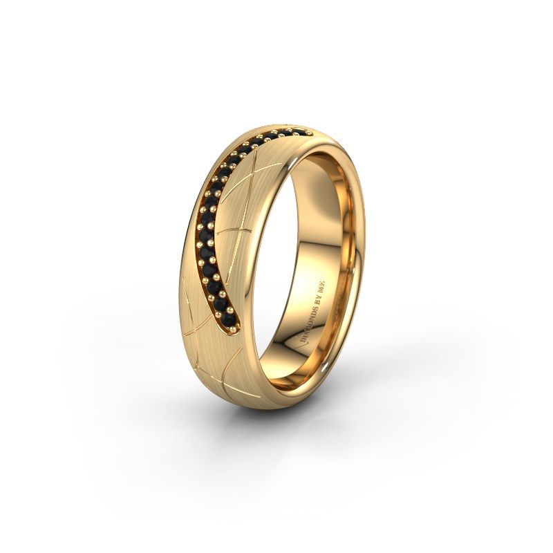 Image of Wedding ring WH2060L36CM<br/>585 gold ±6x2.2 mm<br/>Black diamond