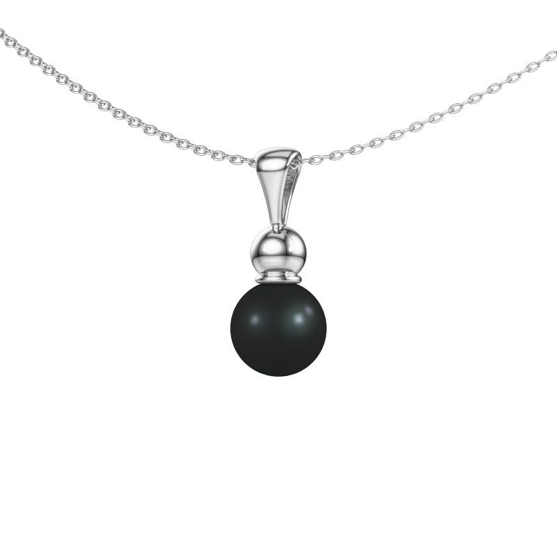 Anhänger Signe 950 Platin Schwarz Perle 6 mm
