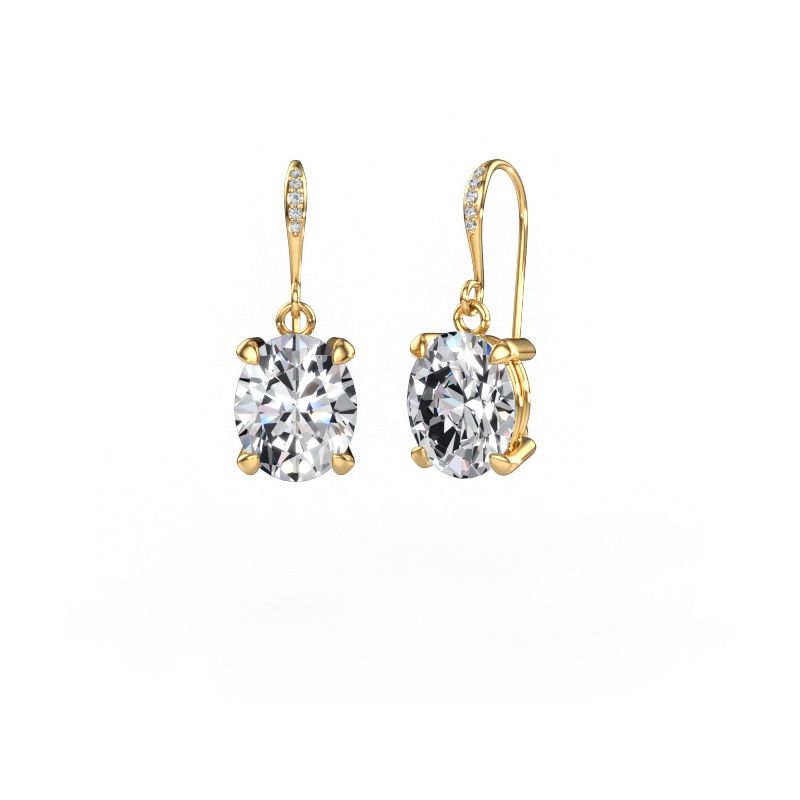 Pendants d'oreilles Laurie OVL 2 585 or jaune diamant synthétique 5.43 crt