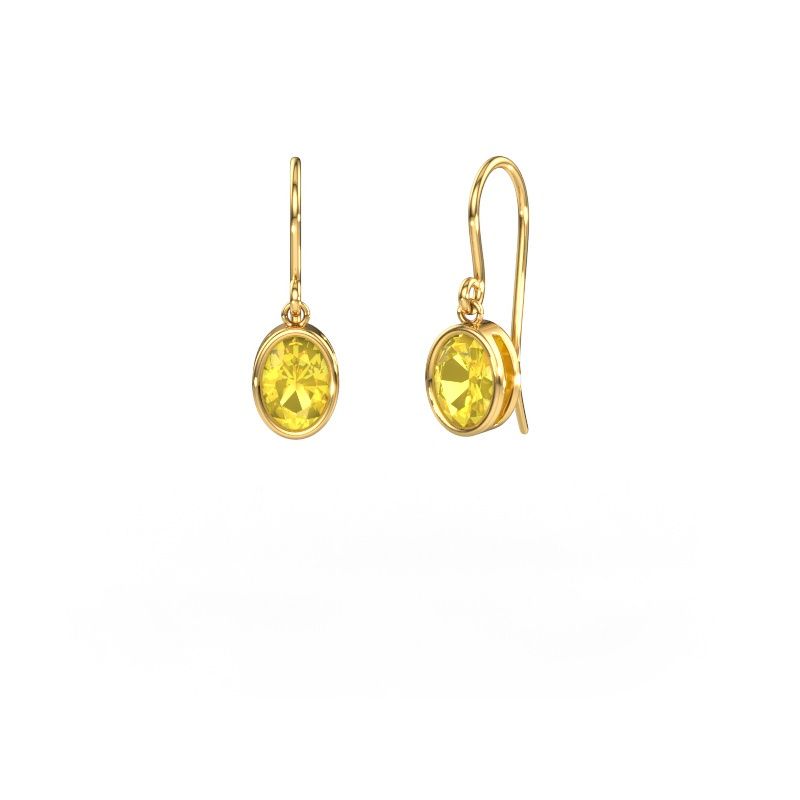 Earrings Lavon OVL 585 gold yellow sapphire 7x5 mm