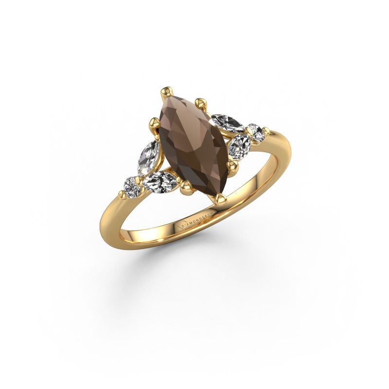 Verlovingsring Megan MRQ 585 goud rookkwarts 11x5.5 mm