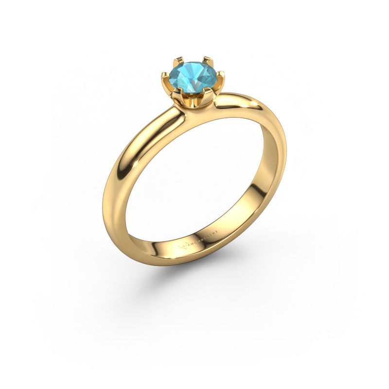 Forlovelsesring Lorretta 585 gull blå topas 4.7 mm