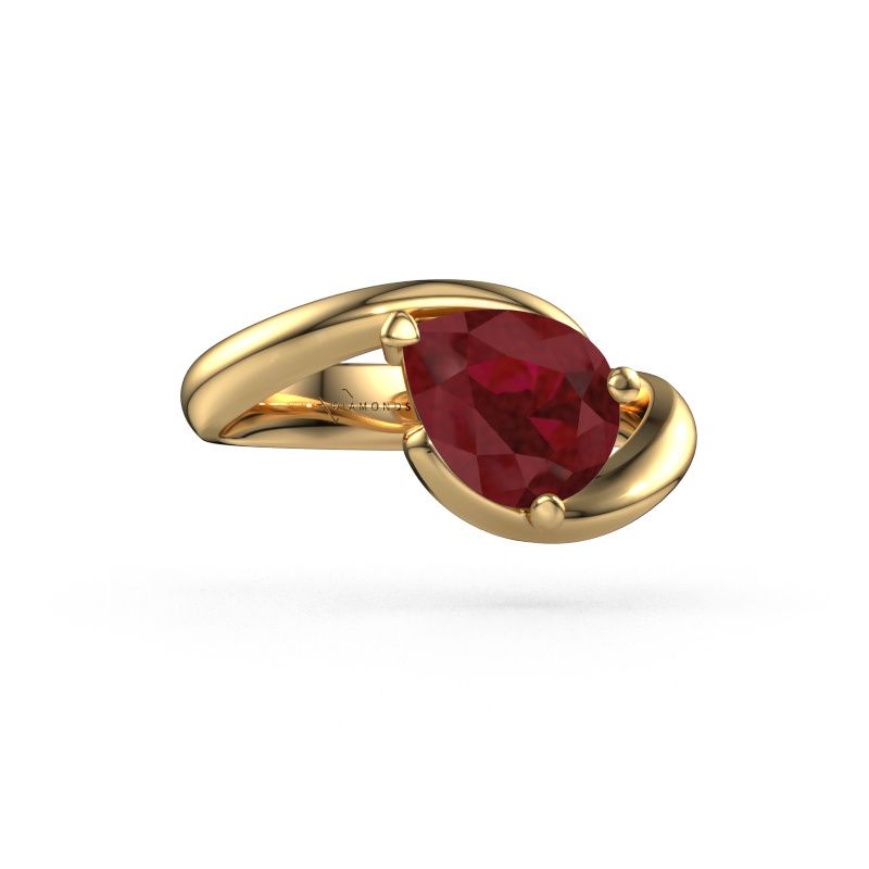 Verlovingsring Aida PER 585 goud robijn 9x7 mm
