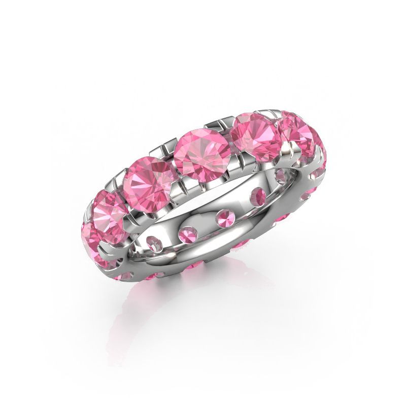Bague superposable Jackie 5.0 585 or blanc saphir rose 5 mm