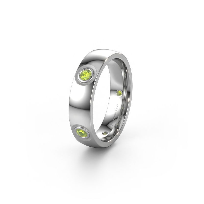 Wedding ring WH0139L25BP 950 platinum peridot ±5x2 mm