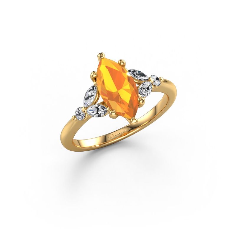 Verlobungsring Megan MRQ 585 Gold Citrin 11x5.5 mm