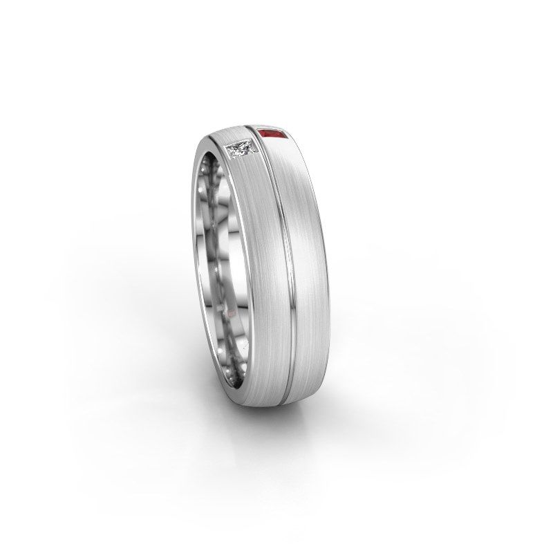 Image of Wedding ring WH0250L26BM<br/>950 platinum ±6x2 mm<br/>Ruby