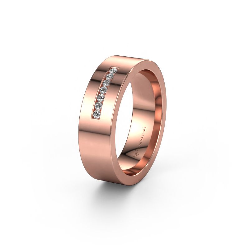 Wedding ring WH0108L16BP 585 rose gold lab-grown diamond ±6x2 mm