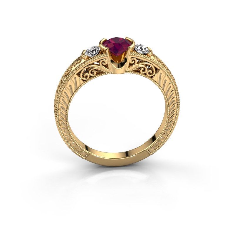 Afbeelding van Promise ring Tasia<br/>585 goud<br/>Rhodoliet 5 mm