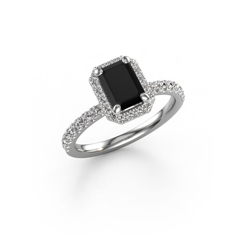 Engagement ring Miranda EME 585 white gold black diamond 1.845 crt