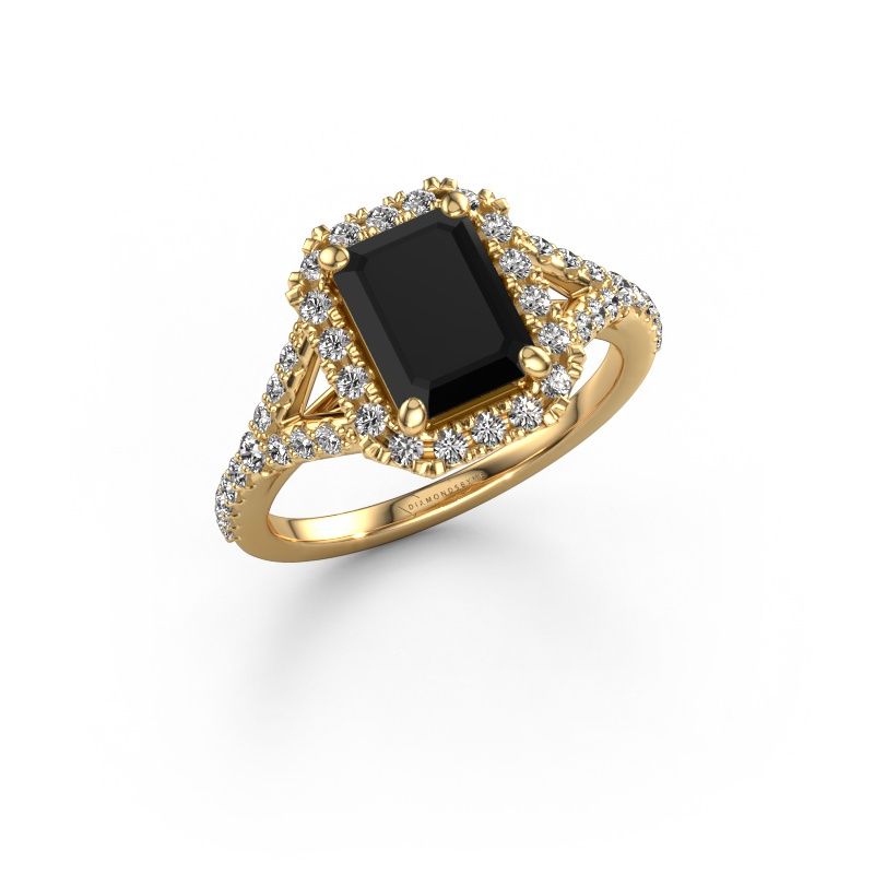 Engagement ring Kimber EME 585 gold black diamond 2.586 crt