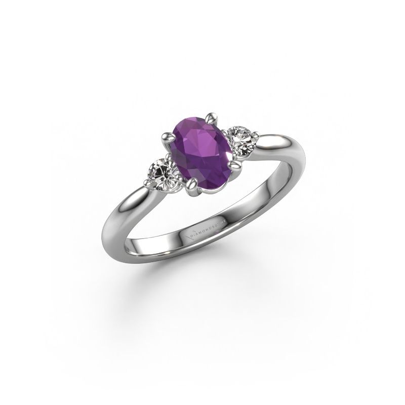 Verlobungsring Lieselot OVL 950 Platin Amethyst 7x5 mm