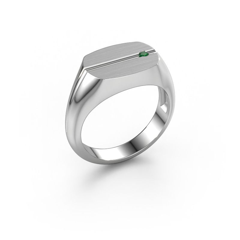 Men's ring Stijn 950 platinum emerald 2 mm