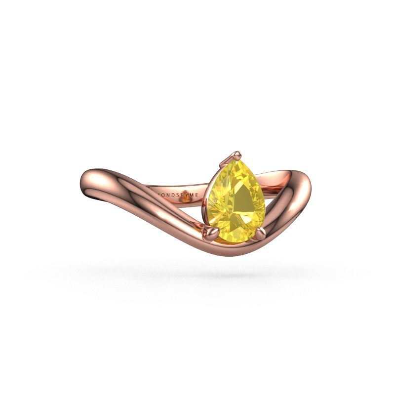 Verlobungsring Femke PER 585 Roségold Gelb Saphir 7x5 mm