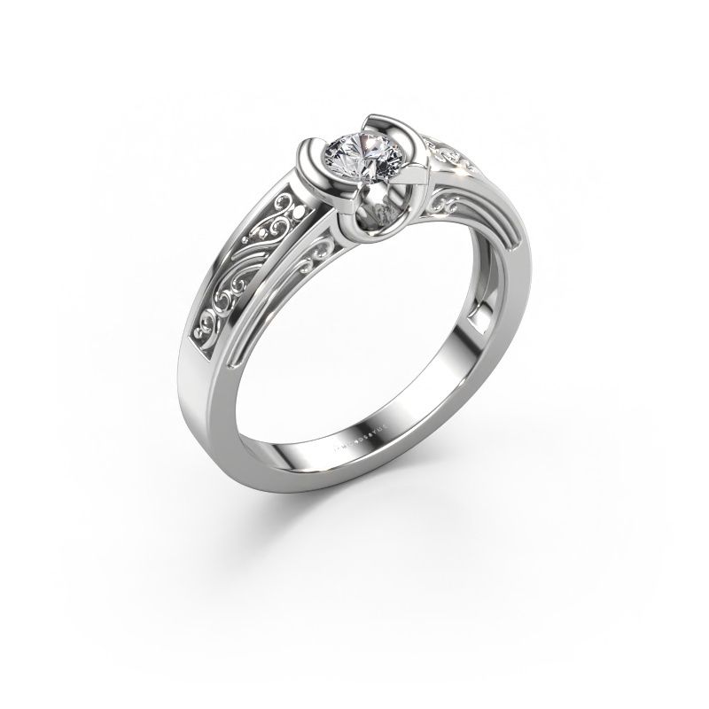 Ring Elena 585 white gold lab-grown diamond 0.25 crt
