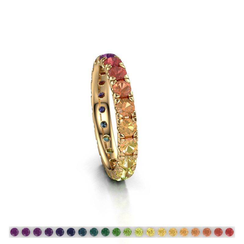 Image of Stackable Ring Jackie 3.0<br/>585 gold<br/>Rainbow Sapphire 1 3 Mm