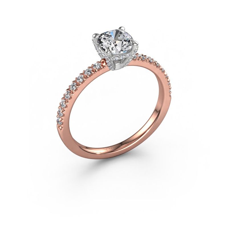 Engagement ring Saskia 1 CUS 585 rose gold lab grown diamond 1.364 crt