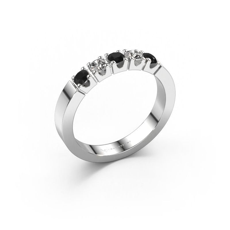Bague Dana 5 585 or blanc diamant noir 0.56 crt
