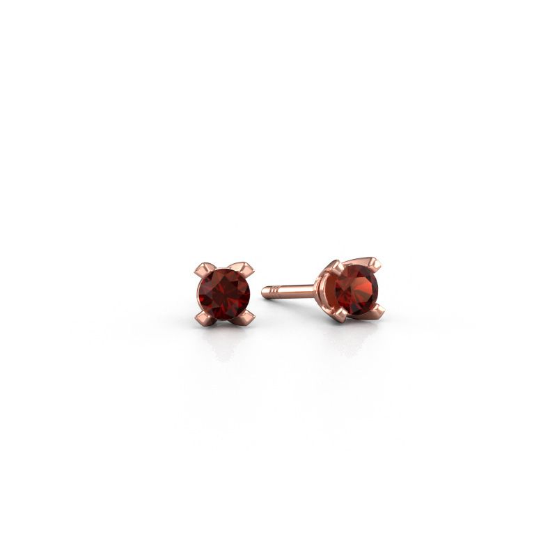 Ohrsteckers Isa 585 Roségold Granat 5 mm