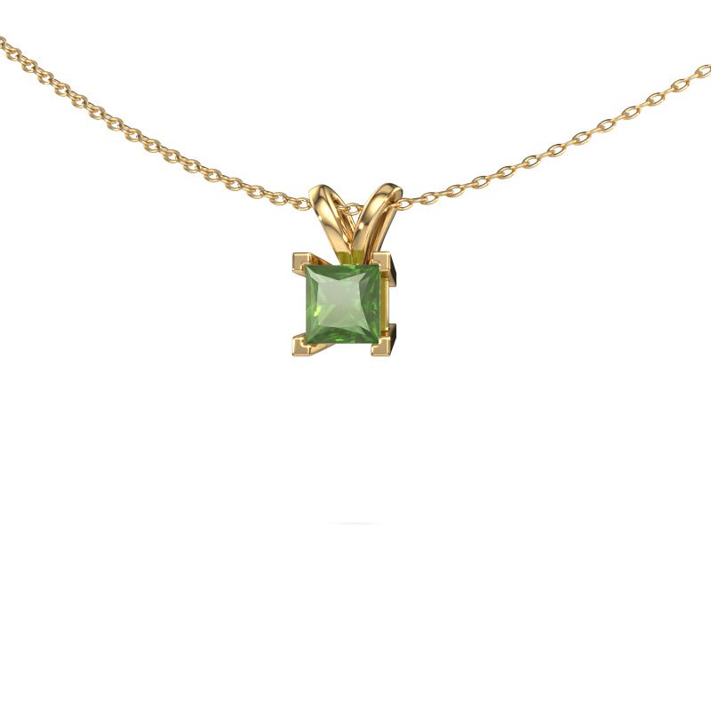 Pendentif Ariane 585 or jaune vert tourmaline 5 mm