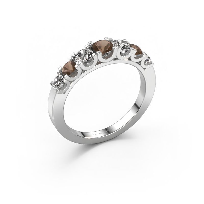 Ring Selina 3 950 platinum smokey quartz 3.7 mm