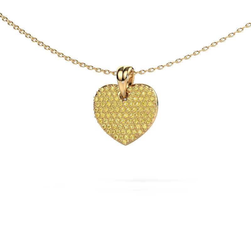 Anhänger Heart 5 585 Gold Gelb Saphir 0.8 mm