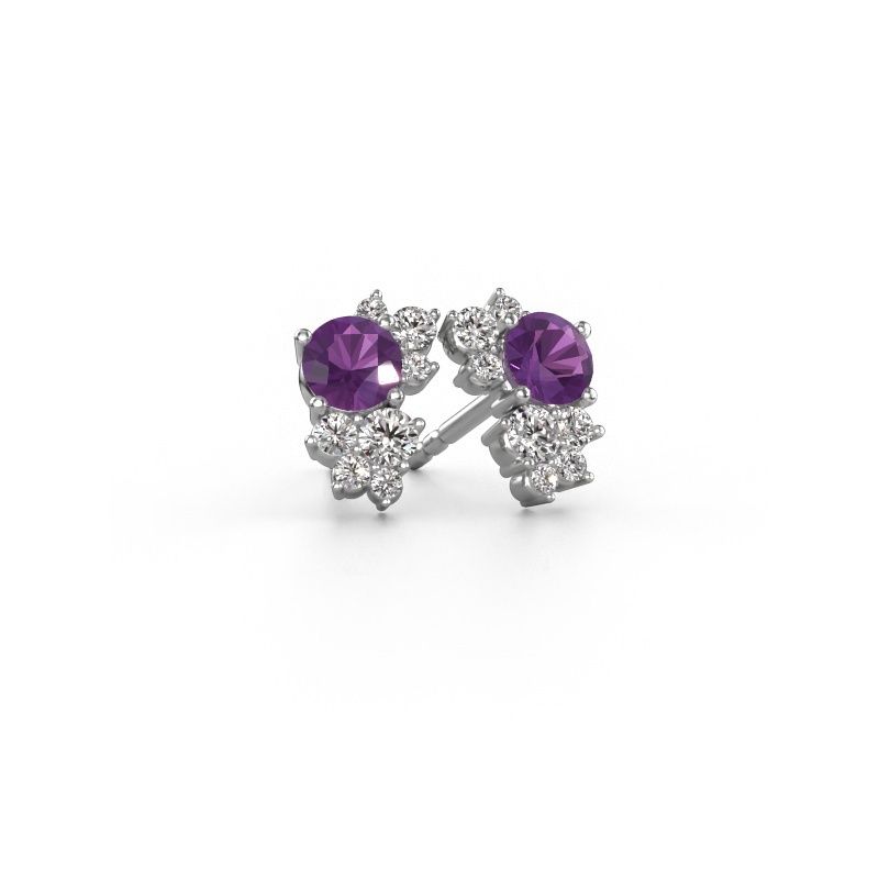 Ohrsteckers Veronica 585 Weißgold Amethyst 4.2 mm