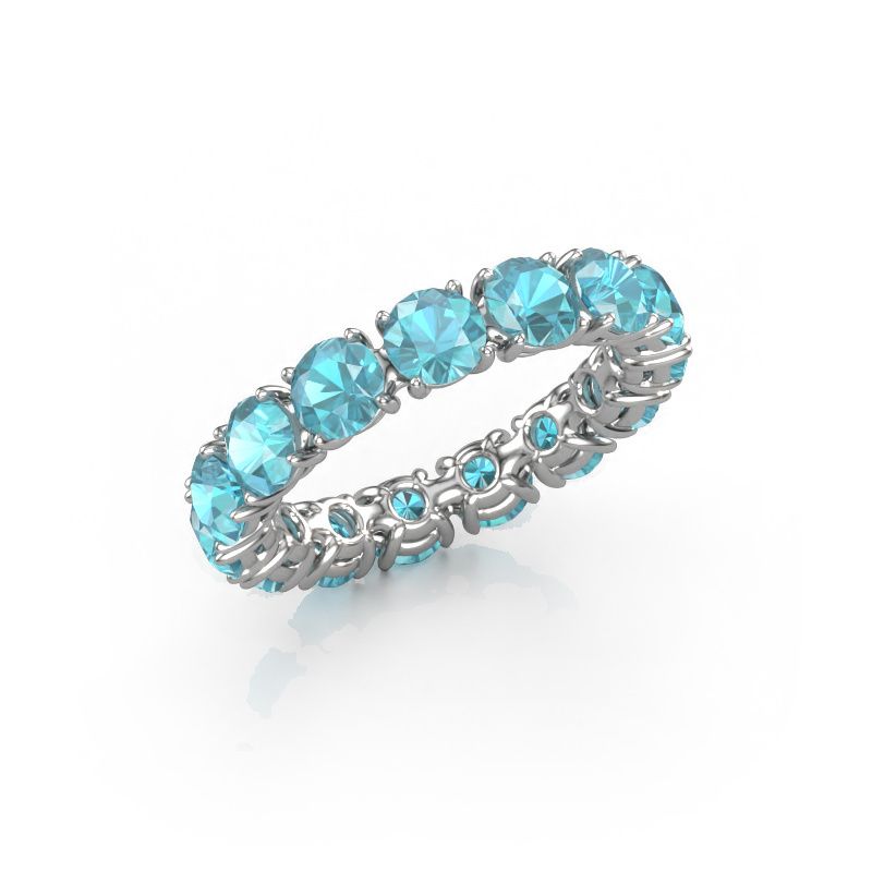 Ring Vivienne 4.2 585 witgoud blauw topaas 4.2 mm