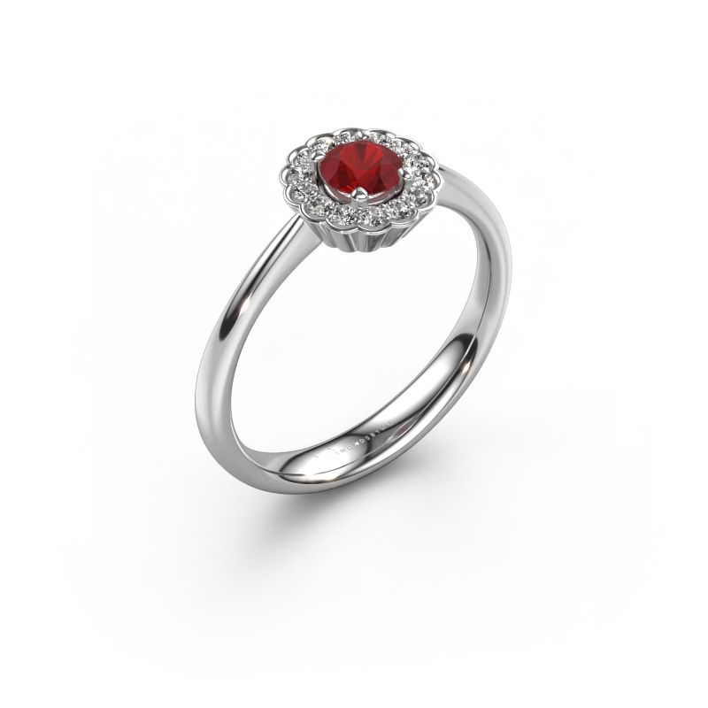 Engagement ring Debi 950 platinum ruby 4.2 mm