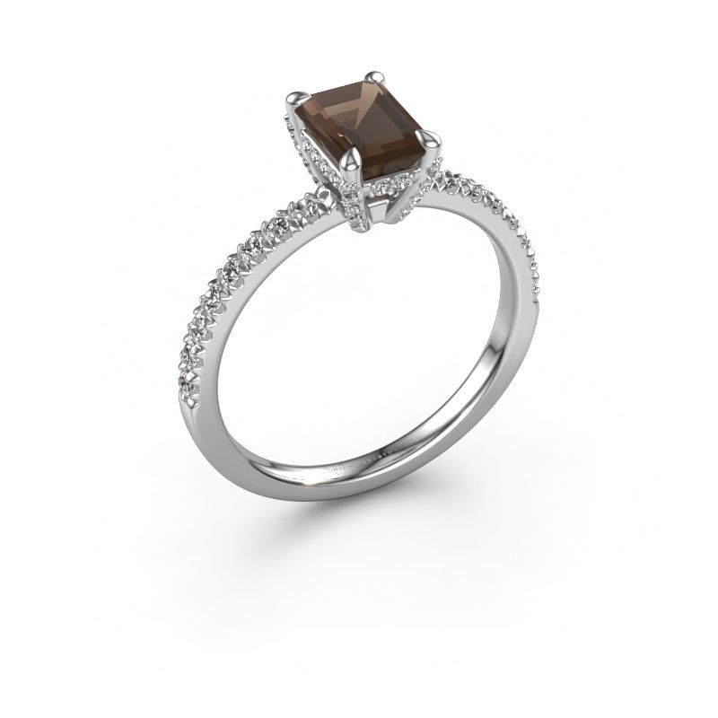 Verlobungsring Saskia EME 1 950 Platin Rauchquarz 7x5 mm