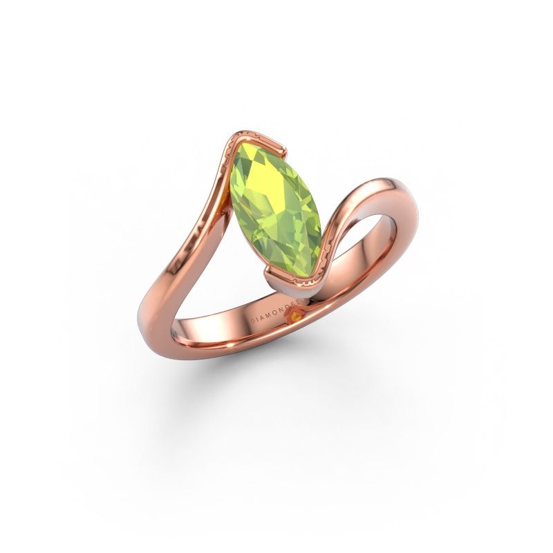 Engagement ring Eve 585 rose gold peridot 10x5 mm