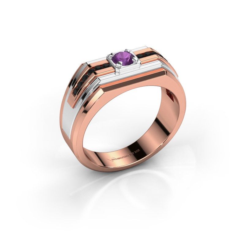 Image de Bague pour homme Oliver<br/>585 or rose<br/>Améthyste 4 mm