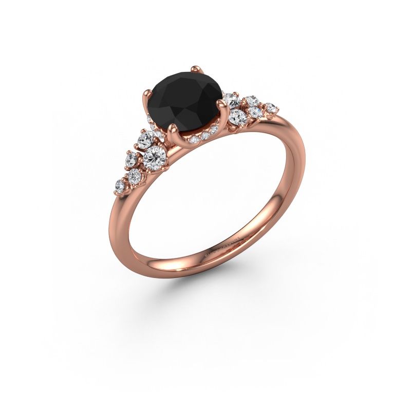 Bague de fiançailles Emma RND 585 or rose diamant noir 1.551 crt