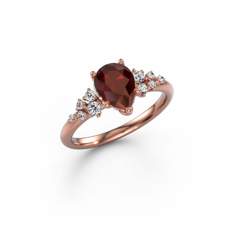 Engagement ring Emma PER 585 rose gold garnet 8x6 mm