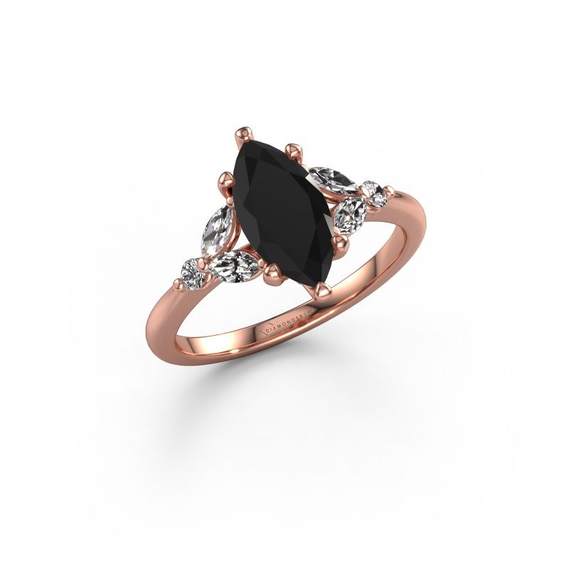 Bague de fiançailles Megan MRQ 585 or rose diamant noir 1.50 crt